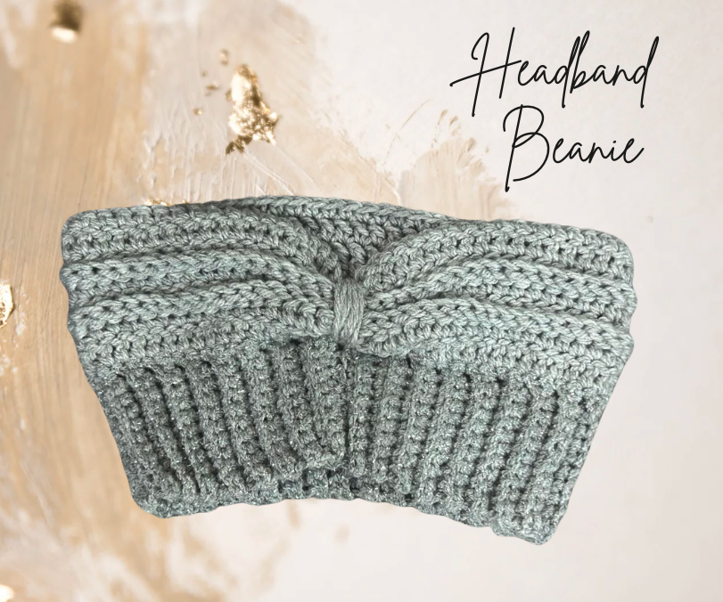 Headband Beanie - Grey & Silver