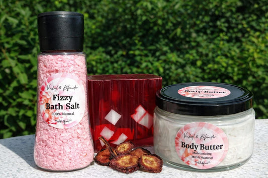 Luxury Spa Pamper Gift Set - Bath Salts, Body Butter & Soap - Natural Self-Care